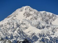 06F Denali Mount McKinley Main Summit And North Peak Close Up From Tourist Train Just Before Talkeetna On The Way To Denali National Park Alaska
